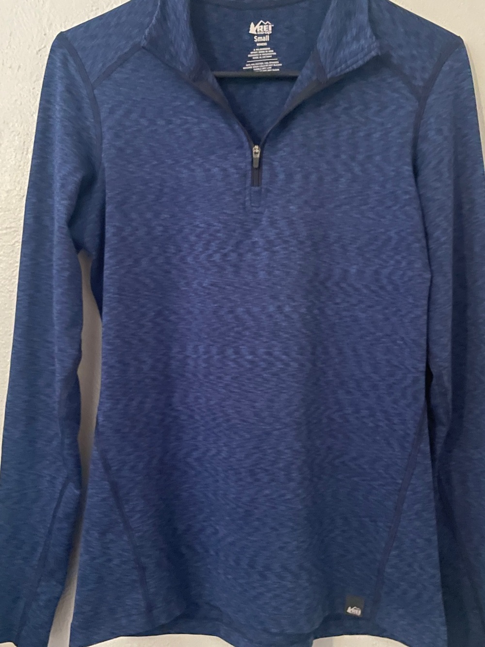 REI Blue Long-Sleeve Quarter-Zip Performance Top